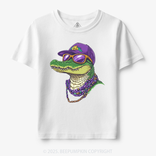 Alligator Mardi Gras Toddler&Kid's Tees Beepumpkin