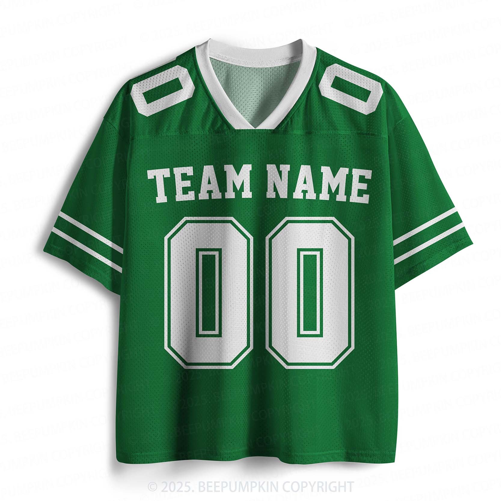 Personalized Team Name & Number Green Adult Sport Jersey Beepumpkin