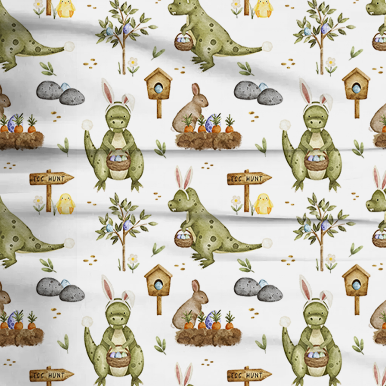 Dinosaur Easter Egg Two-Piece Pajama Set For Kids