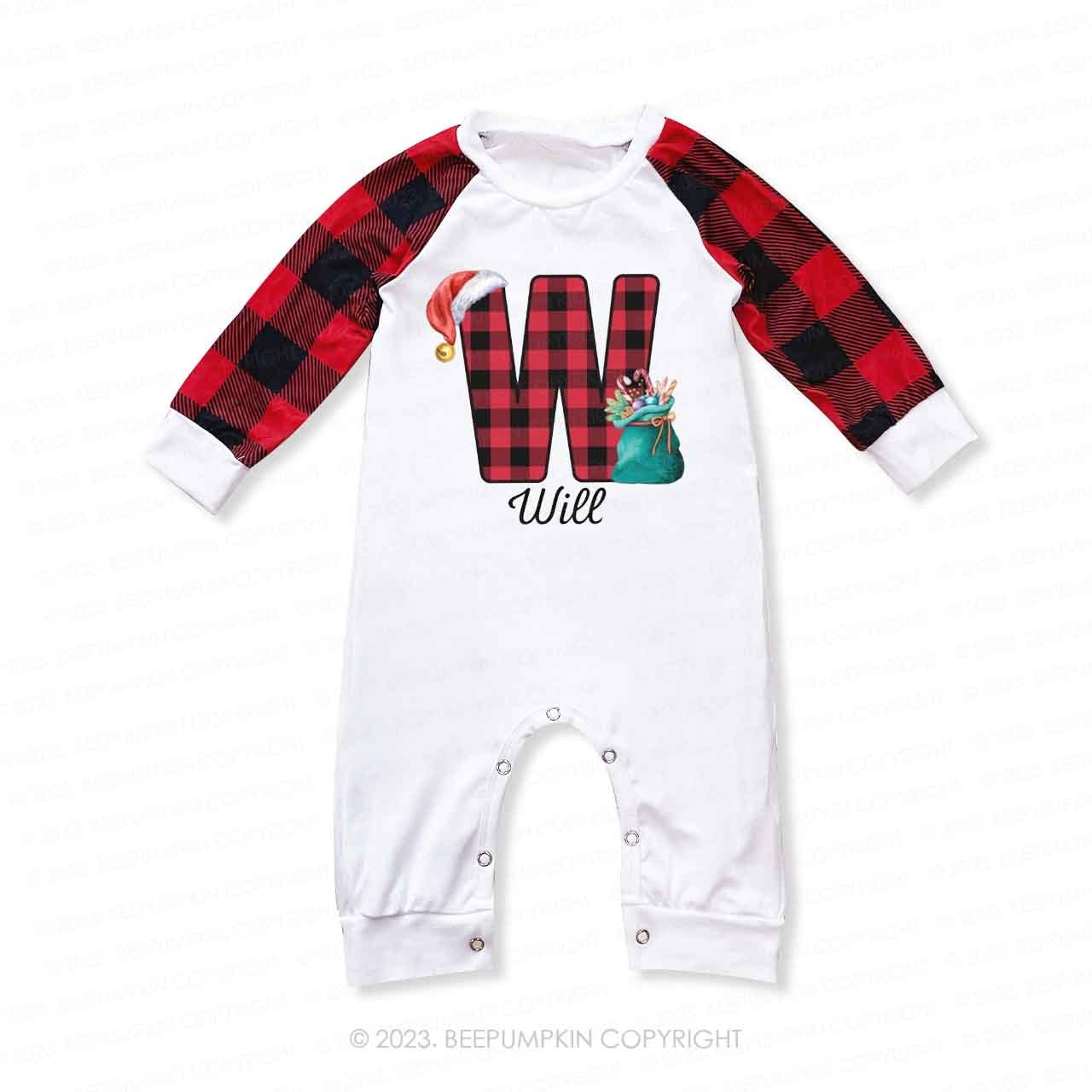 Funny Monogrammed Christmas Family Matching Pajamas Beepumpkin