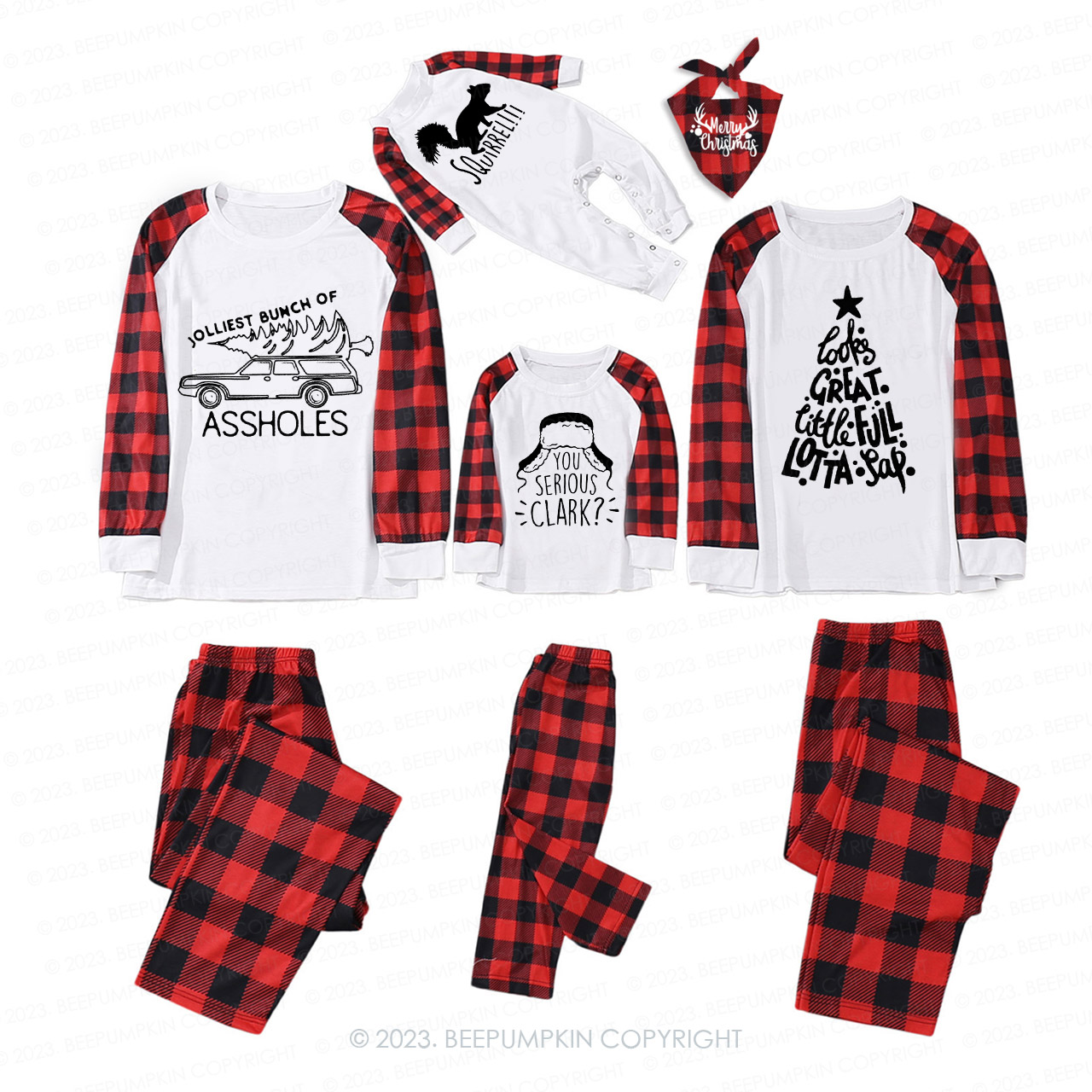 Funny Pattern Christmas Special Family Matching Pajamas Beepumpkin