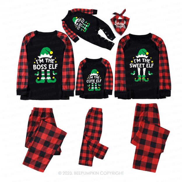 Christmas green elf Family Matching Pajamas Beepumpkin