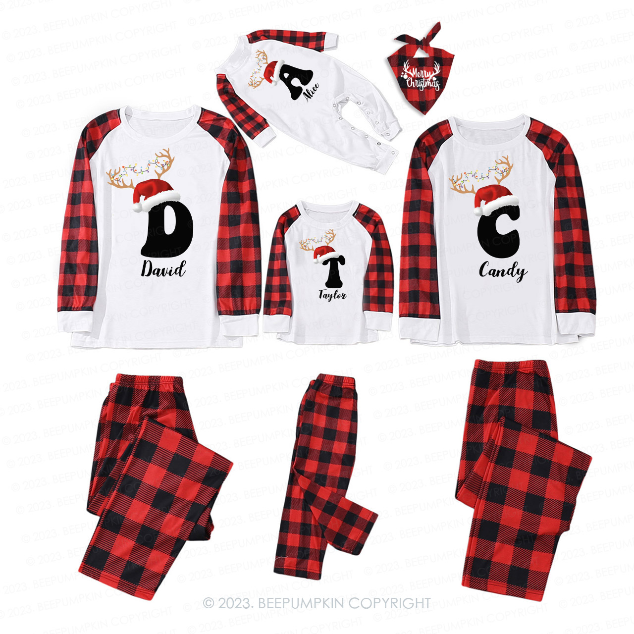 Personalized Christmas Gift Family Matching Pajamas Beepumpkin