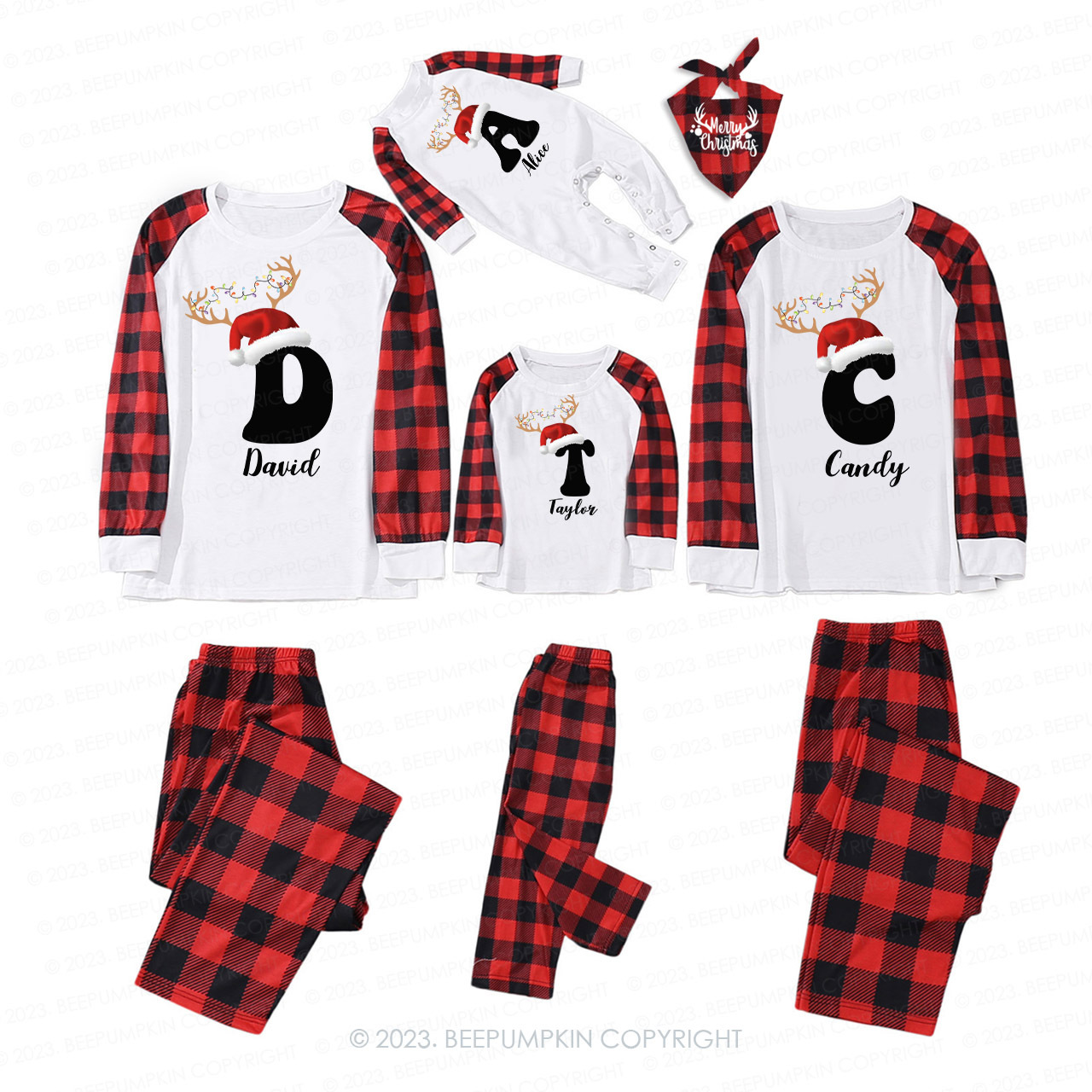 Personalized Christmas Gift Family Matching Pajamas Beepumpkin