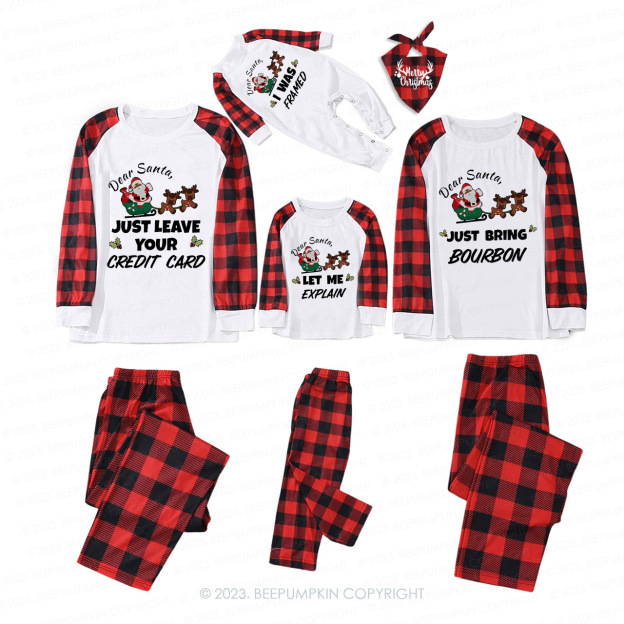 Black Santa Funny Dear Santa Christmas Family Matching Pajamas Beepumpkin