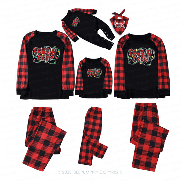 Santa Hat Cousin Crew Christmas Family Matching Pajamas Beepumpkin