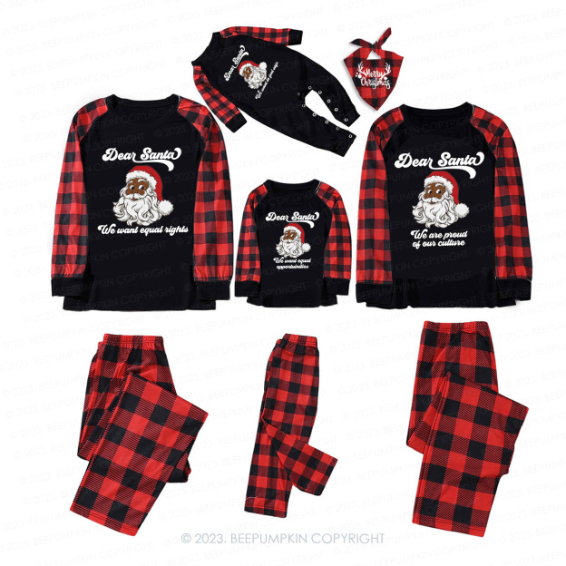 Personalized Dear Santa Black Family Christmas Pajamas Beepumpkin
