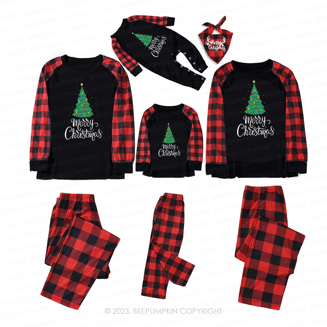 Merry Christmas Tree Pajamas For Family Beepumpkin
