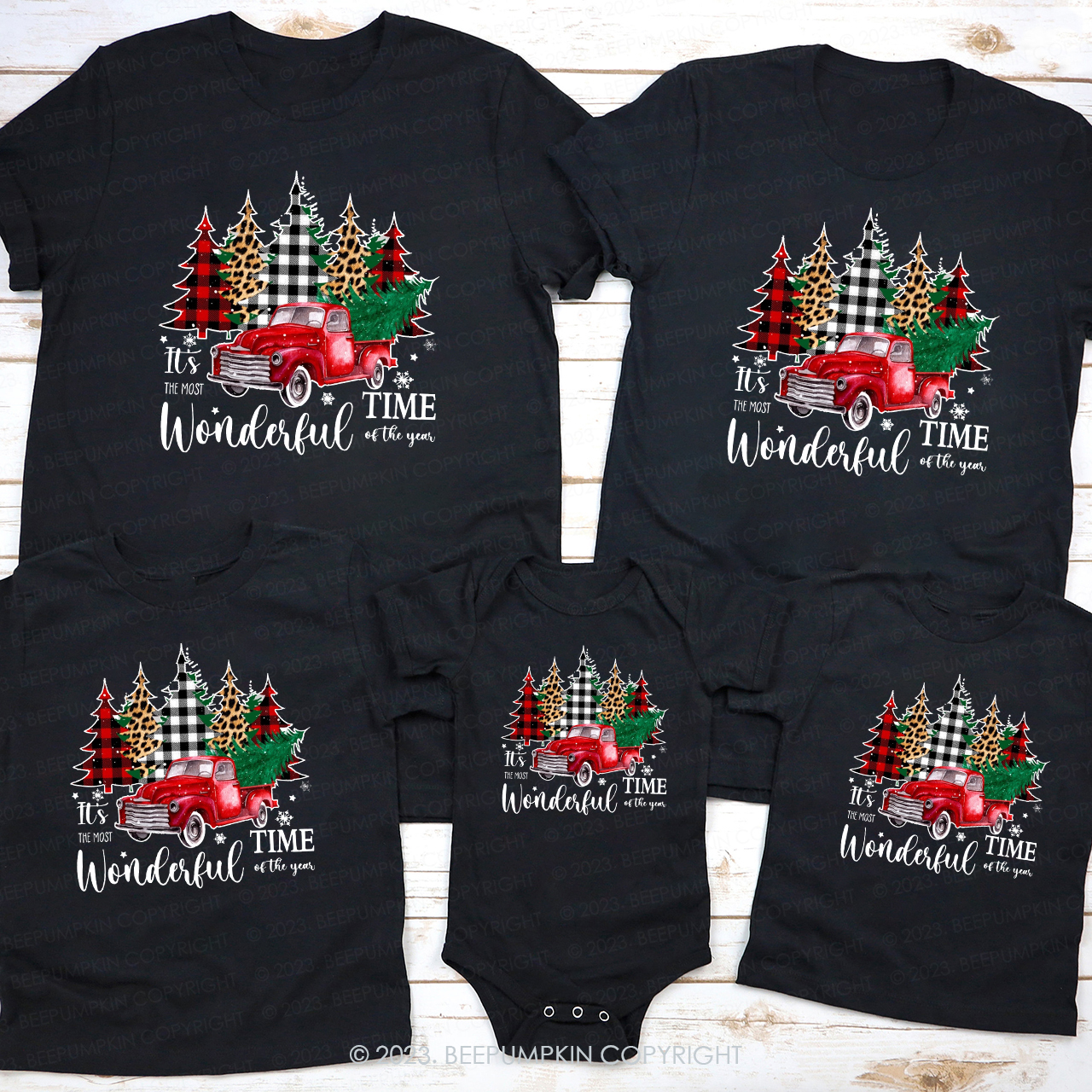 Christmas Vintage Red Truck Shirts For Family Beepumpkin