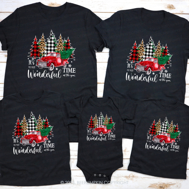 Christmas Vintage Red Truck Shirts For Family Beepumpkin