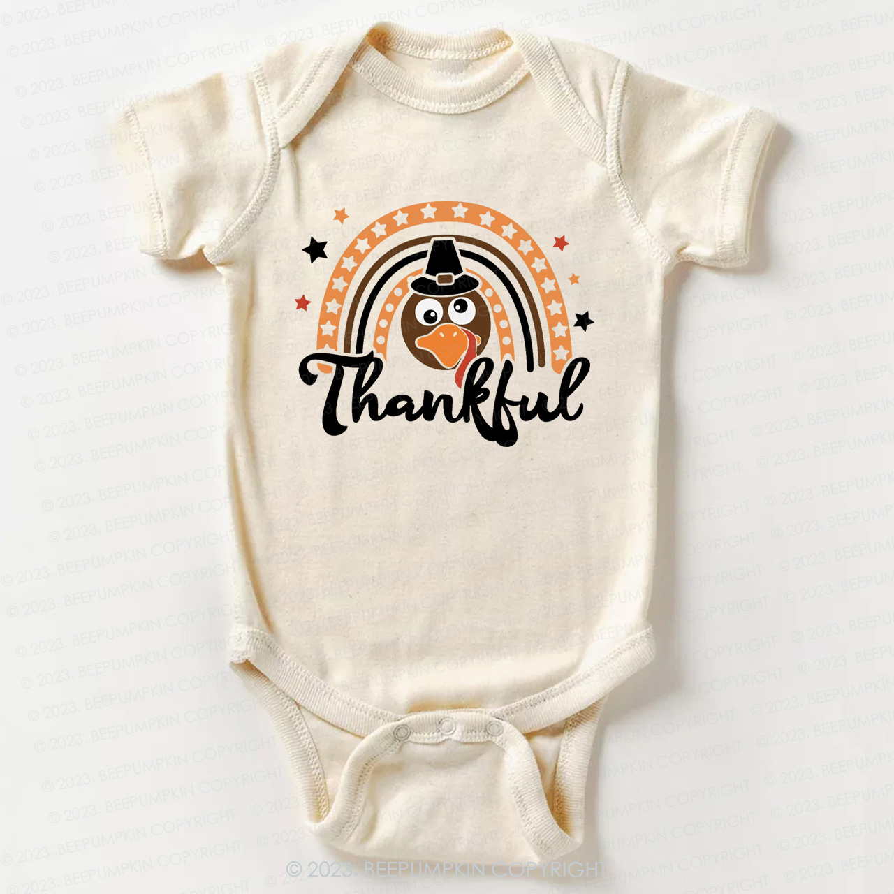 Thanksgiving Little Turkey Bodysuit For Baby Beepumpkin