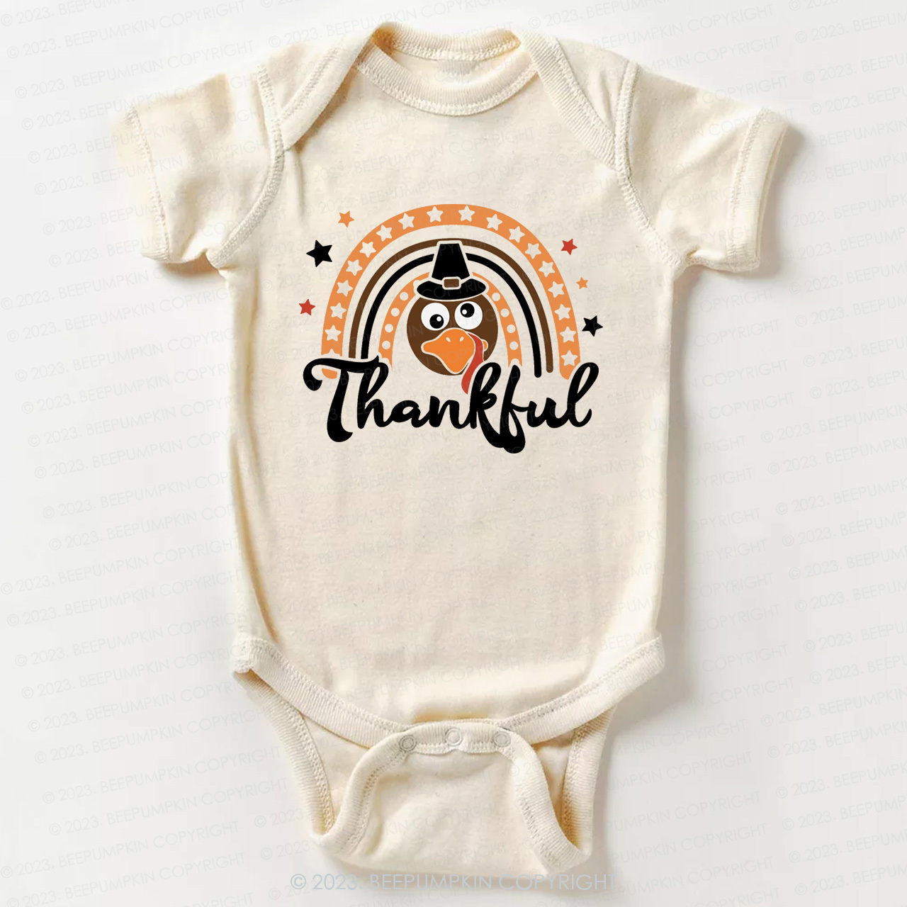 Fall Natural Little Turkey Thanksgiving Bodysuit For Baby Beepumpkin Sale-Beepumpkin™