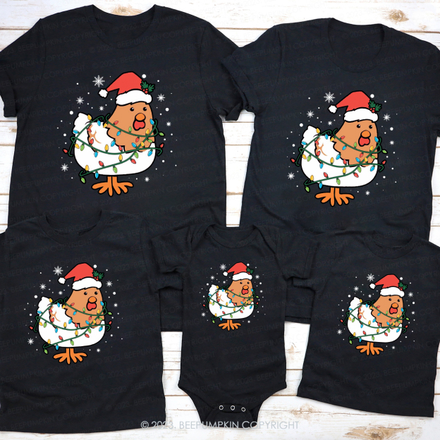 Chicken Lover Christmas Family Matching Shirts Beepumpkin