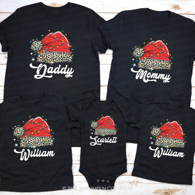 Christmas Red Santa Hat Family Matching Shirts Beepumpkin
