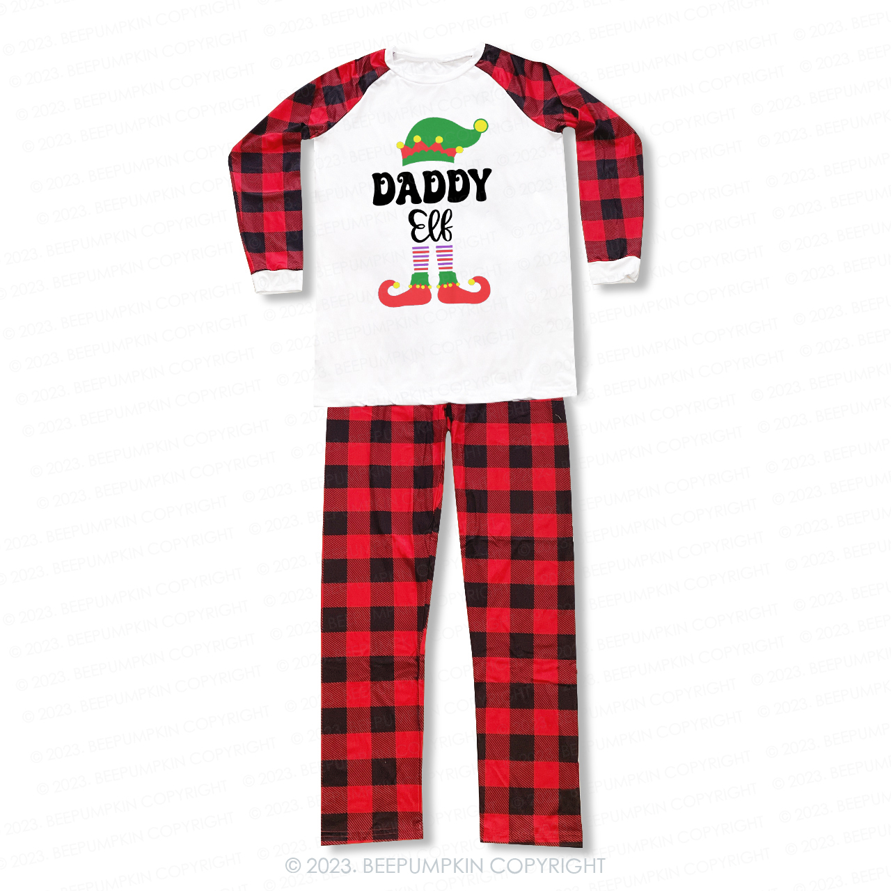 Personalized Custom Christmas Elf Family Matching Pajamas Beepumpkin