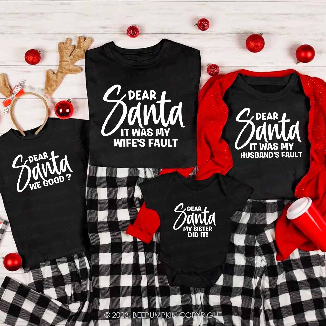 Christmas Dear Santa Family Matching Shirts Beepumpkin