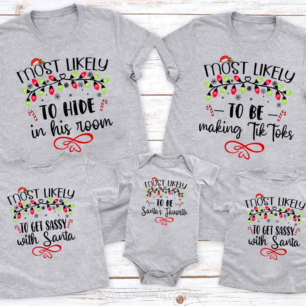 64 Quotes Most Likely And Custom Christmas Family Matching Shirts Beepumpkin