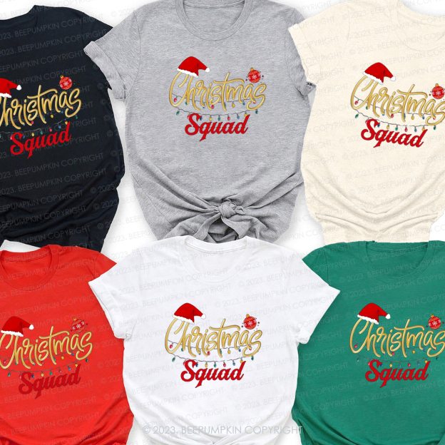 Golden Romantic Christmas Squad Family T-Shirts Beepumpkin