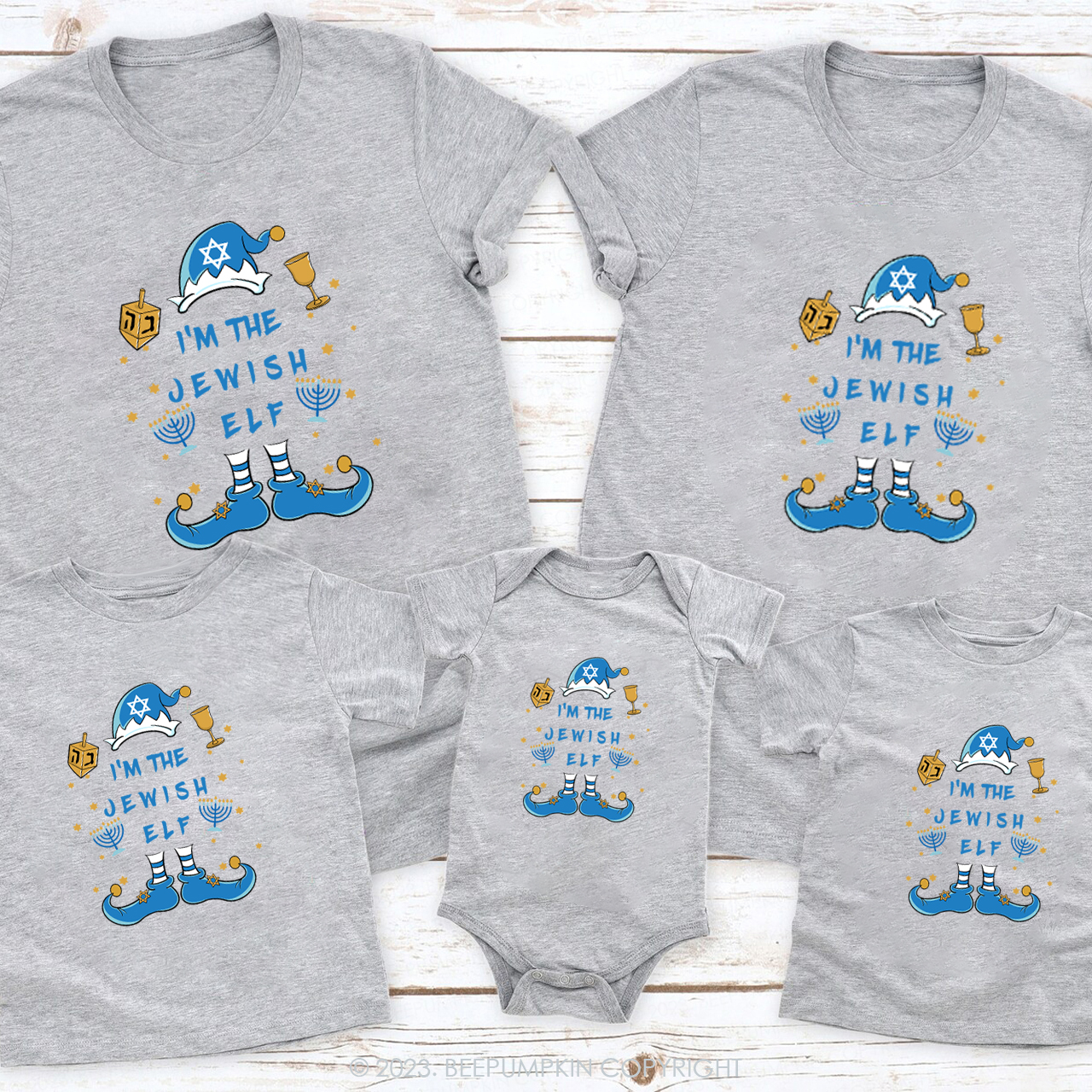 I'm The Jewish ELF For Hanukkah Family T-Shirts Beepumpkin