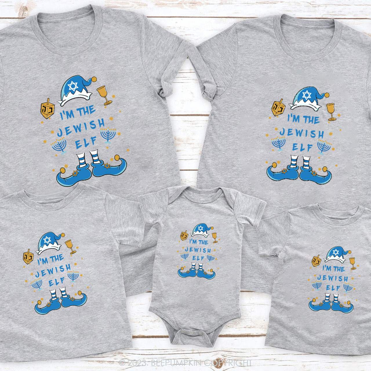 I'm The Jewish ELF For Hanukkah Family T-Shirts Beepumpkin