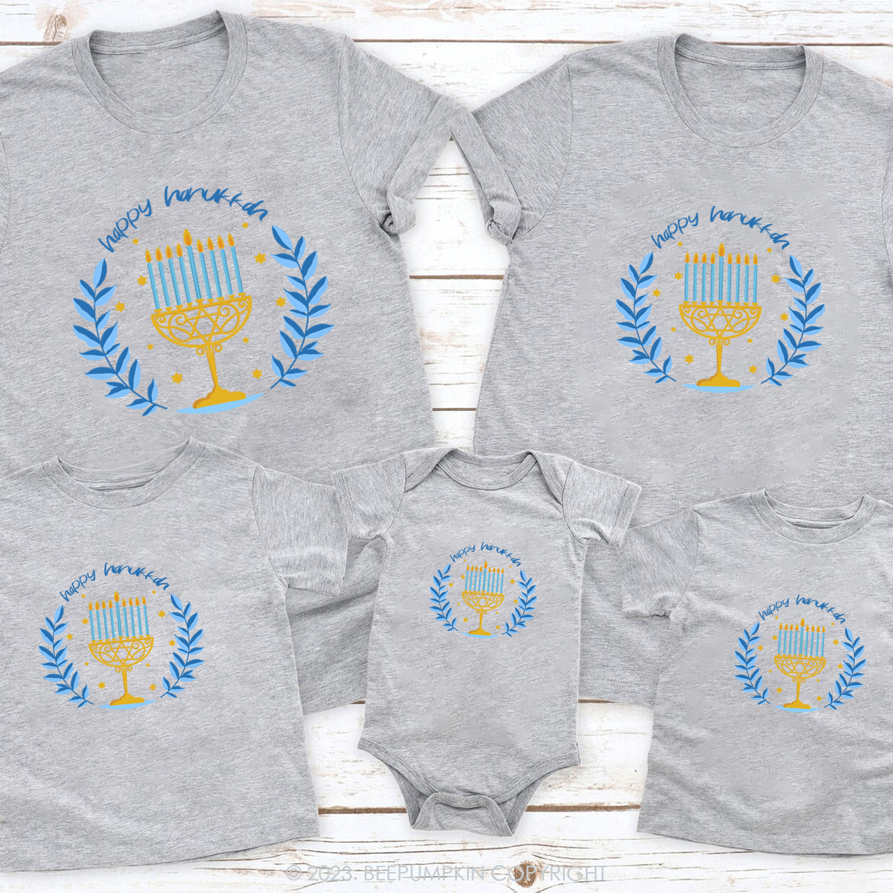 Olive Branch Symbolizes Peace For Hanukkah Family T-Shirts Beepumpkin