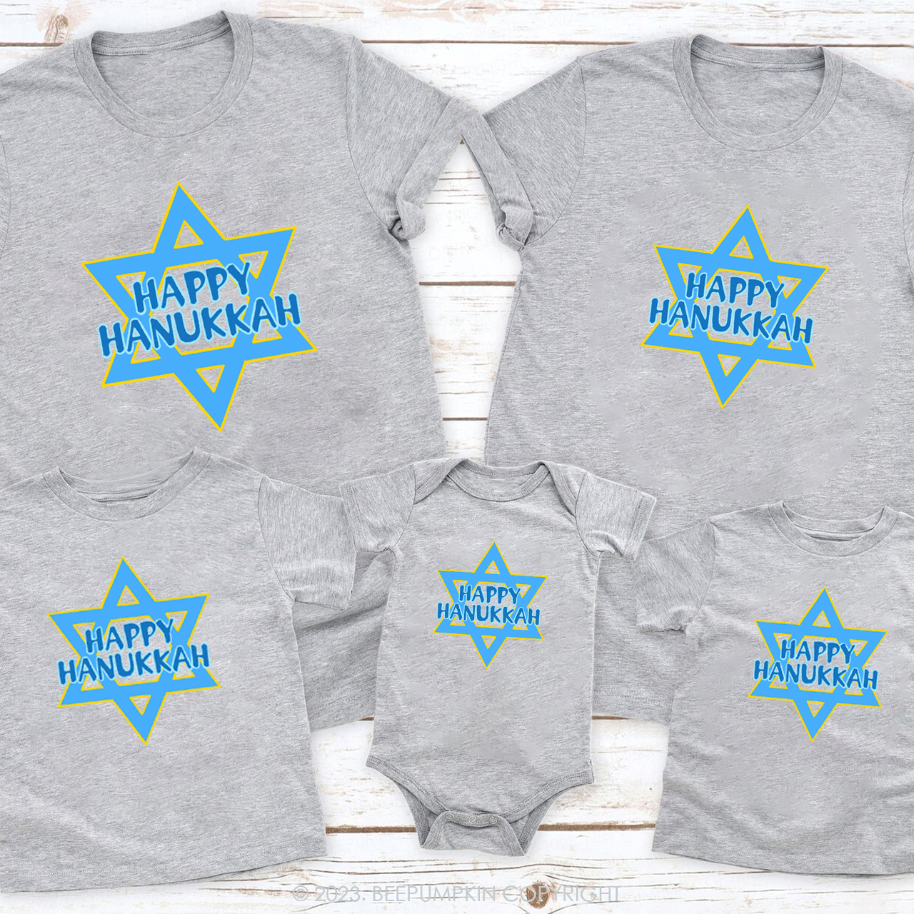 Happy Hanukkah Family T-Shirts Beepumpkin