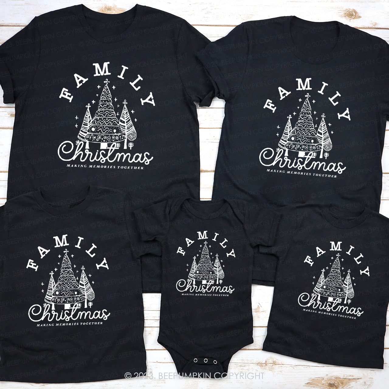 Family Christmas Tree Making Memories Together Matching Shirt