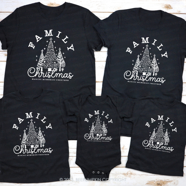 Family Christmas Tree Making Memories Together Matching Shirt