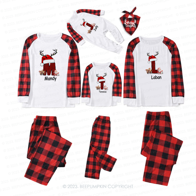 Monogrammed Family Customized Name Christmas Matching Pajamas