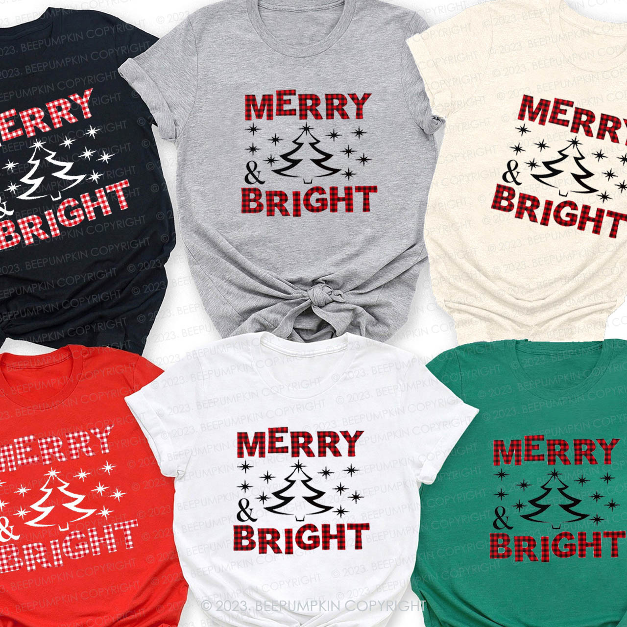 Family Christmas 2023 Bright Lighting Matching Shirts