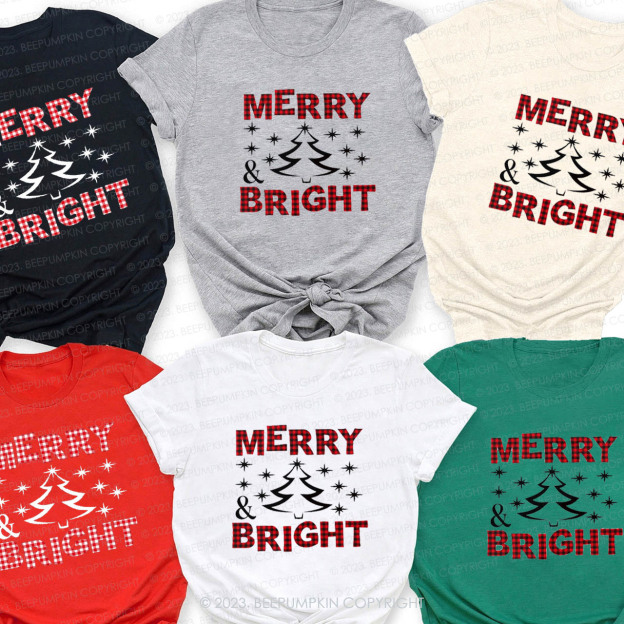 Family Christmas 2023 Bright Lighting Matching Shirts