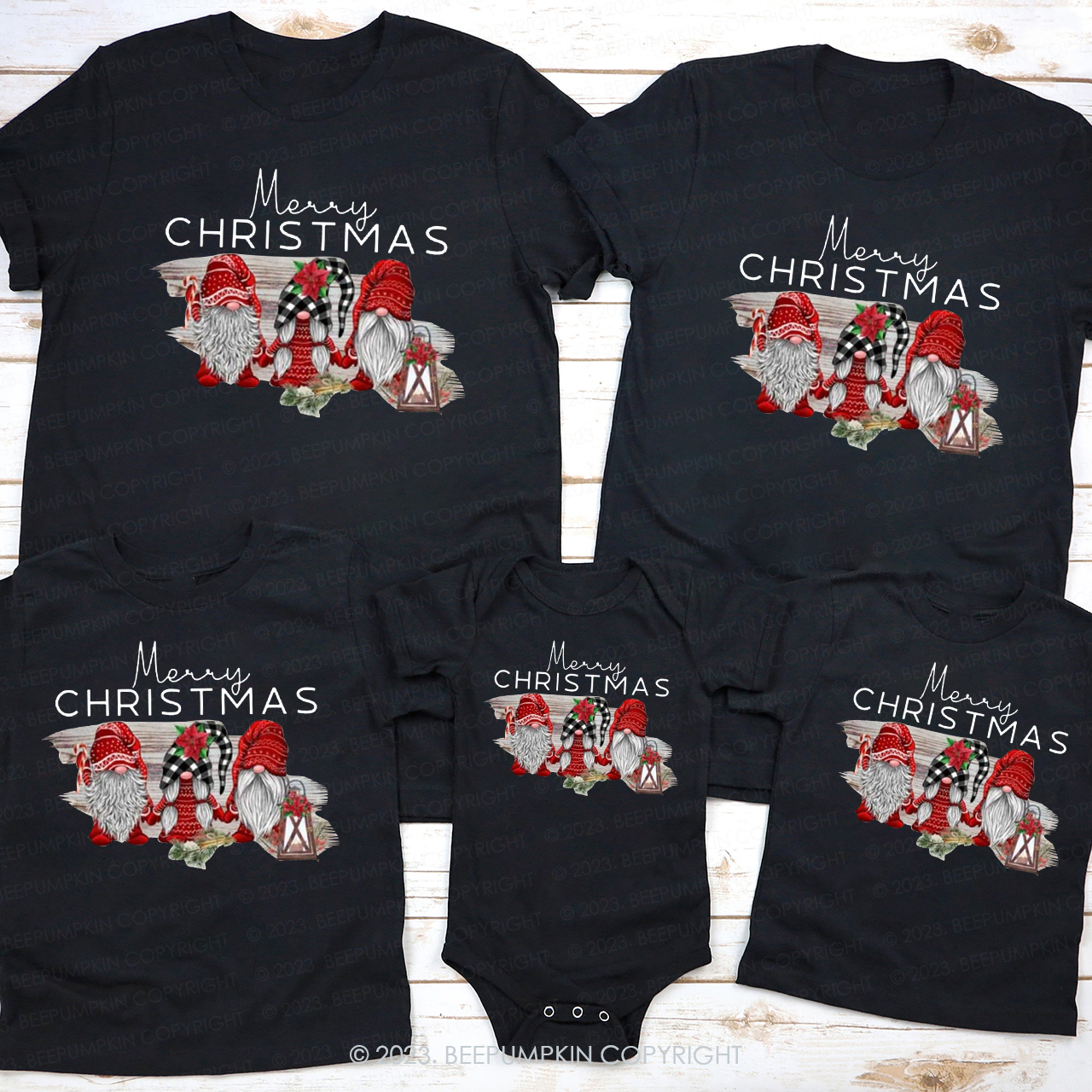 Merry Christmas Gnomes Family Matching Shirt