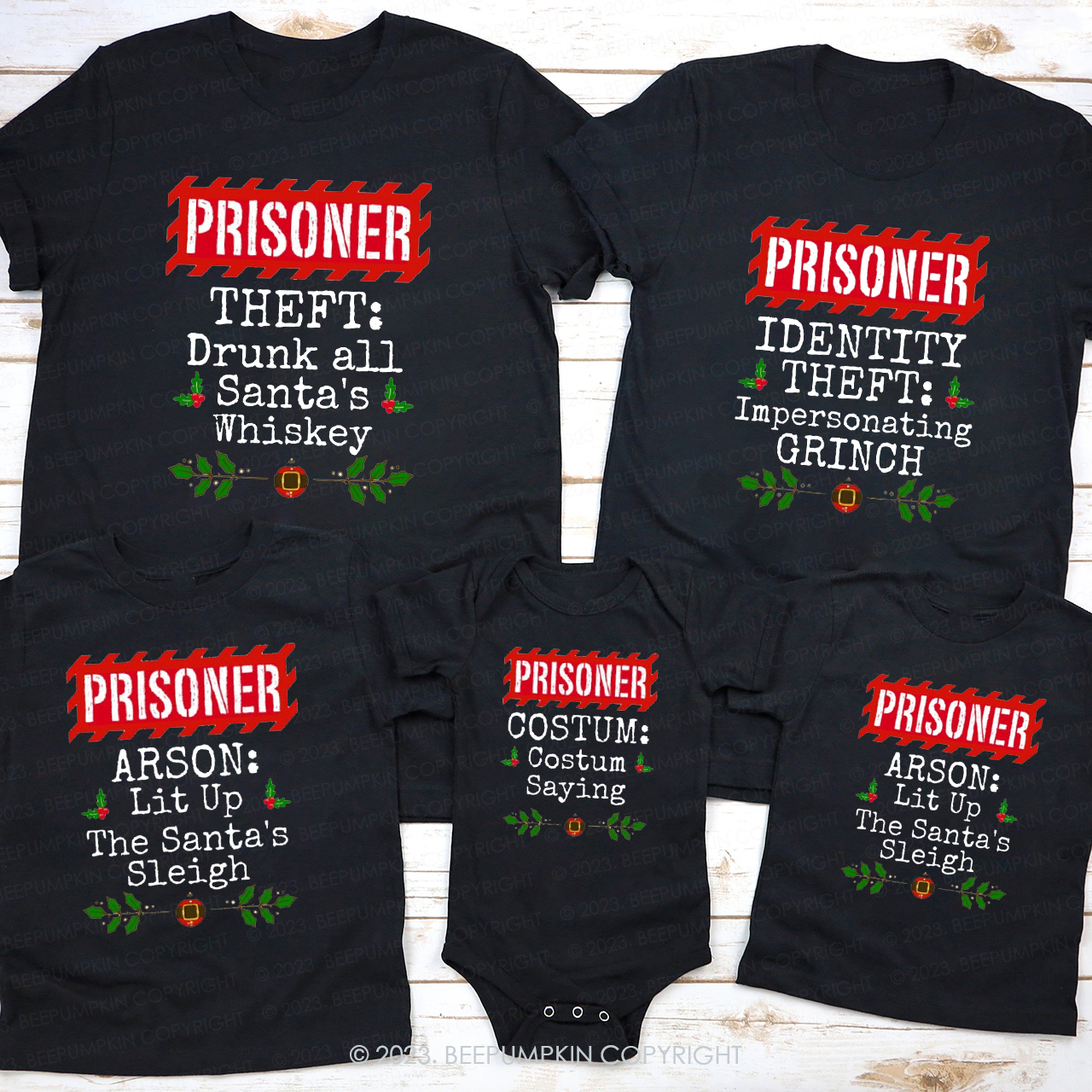 Funny Family Christmas North Pole Correctional Shirts