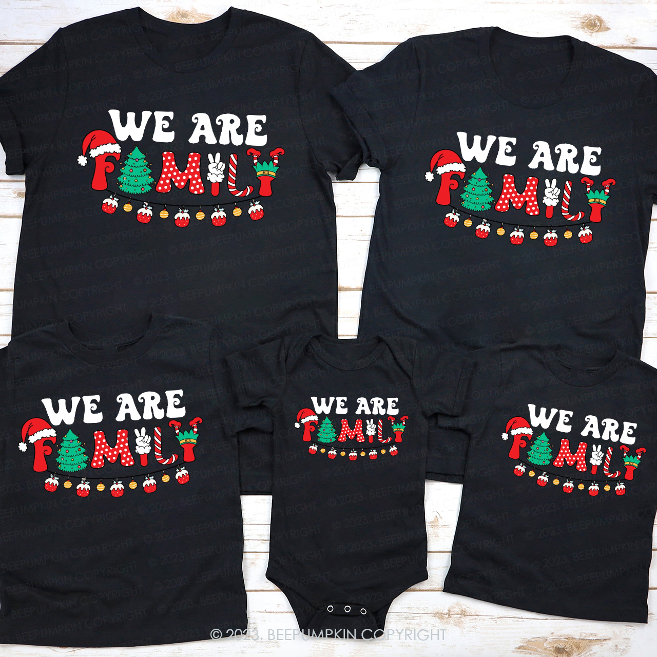 We are Family Christmas 2023 Holiday Matching Shirts