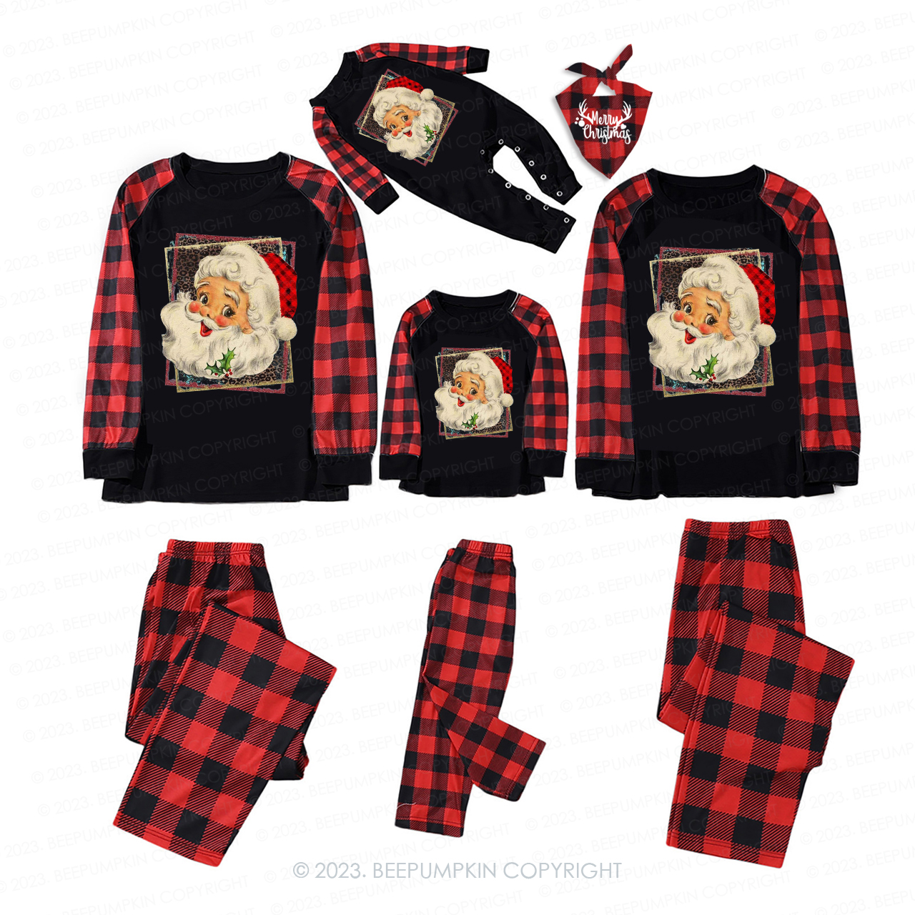 Retro Christmas Old Fashioned Santa Claus Pajamas