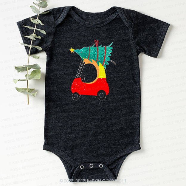 Q-version Convertible Carrying a Christmas Tree Bodysuit For Baby