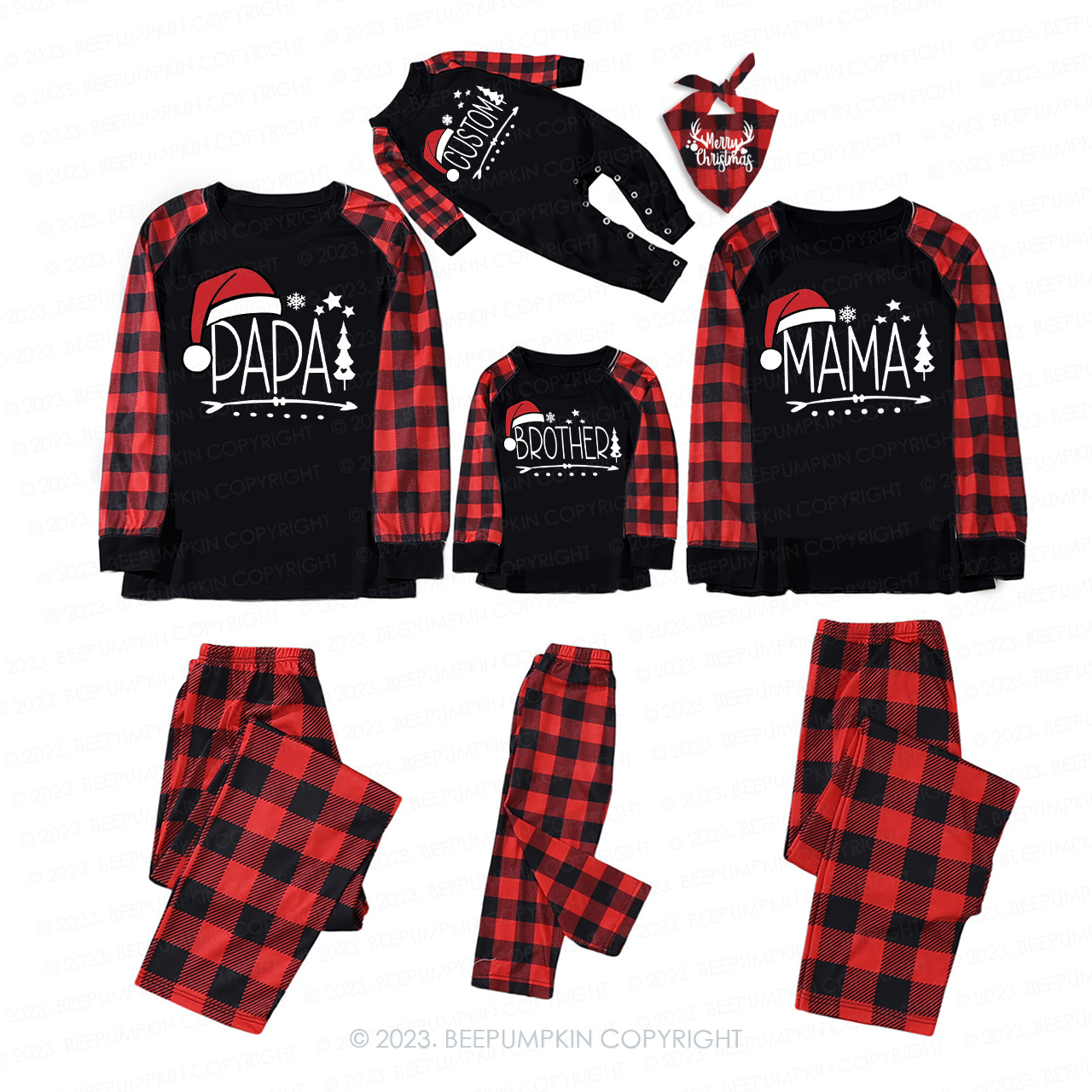 Custom Family Name Christmas Gift Matching Pajamas