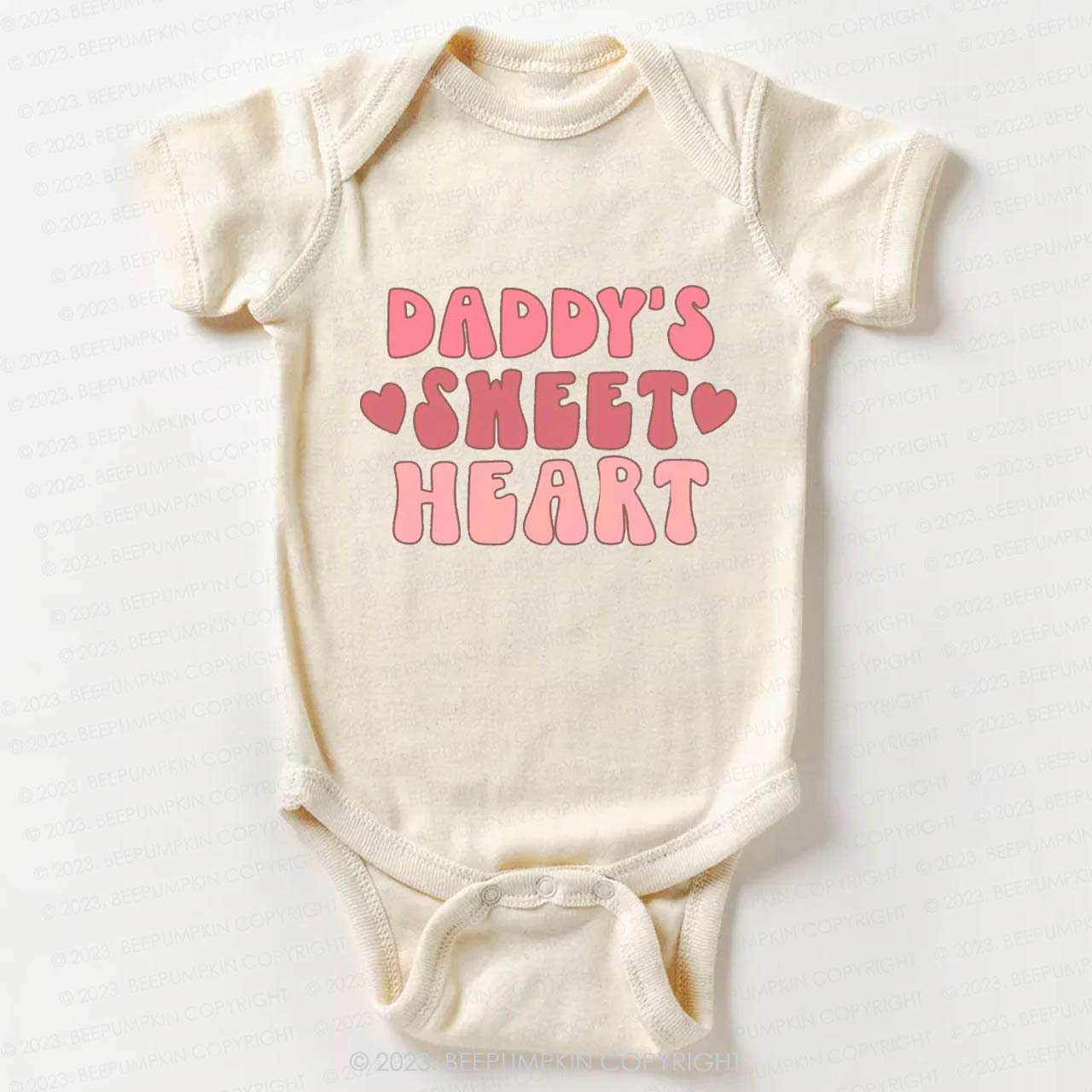 Daddy's Sweet Heart Natural Valentine Bodysuit For Baby