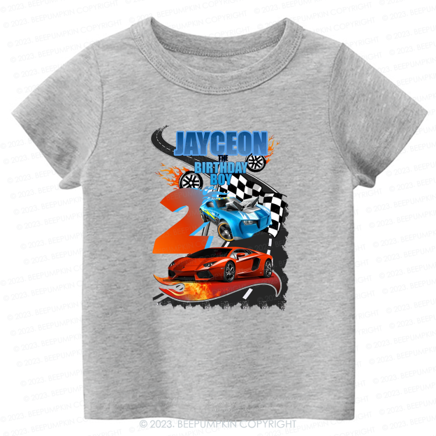 Personalized Birthday Boy Hot Wheels T-Shirt