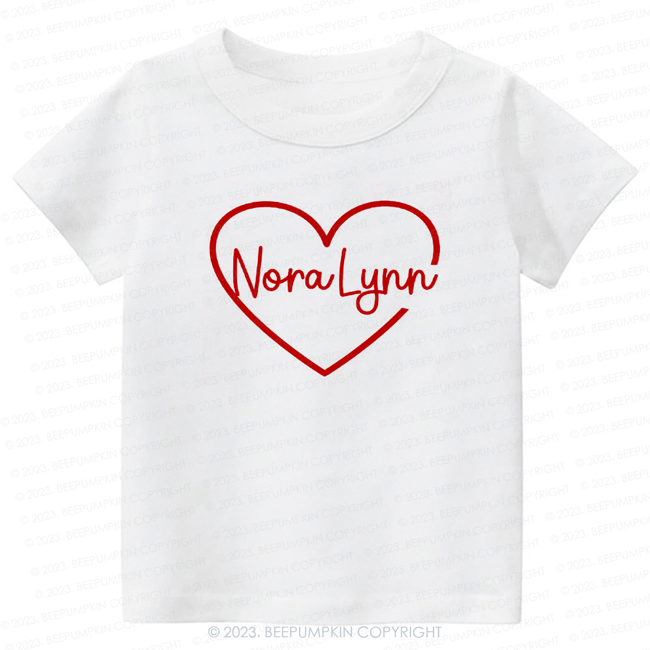 Personalized Name Heart Valentines Day -Toddler Tees