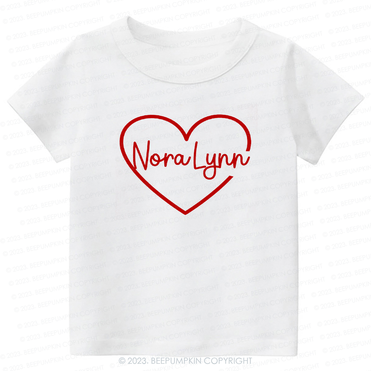 Personalized Name Heart Valentines Day -Toddler Tees