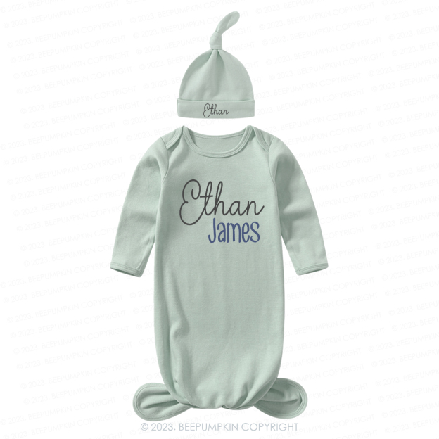  Coming Home Outfit Personalized Knotted Gown Hat Set