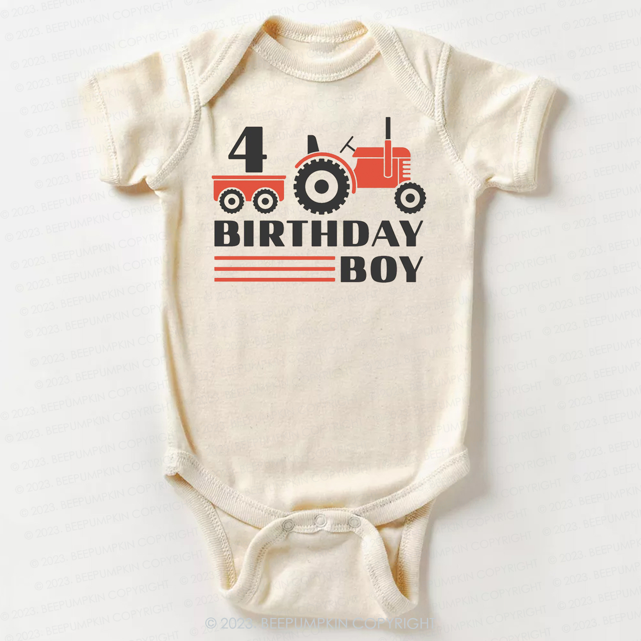 Boy Birthday Tractor Birthday Bodysuit For Baby
