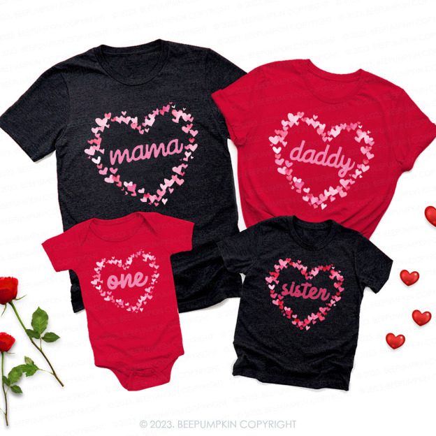 Flower Wreath Little Sweetheart  Matching Valentine‘s Shirts