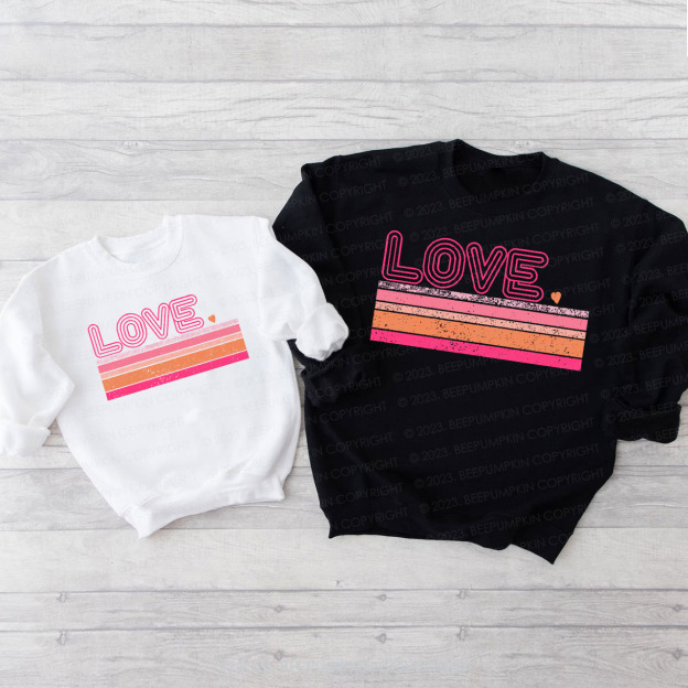 Rainbow Stripes Love Matching Valentine‘s Sweatshirt