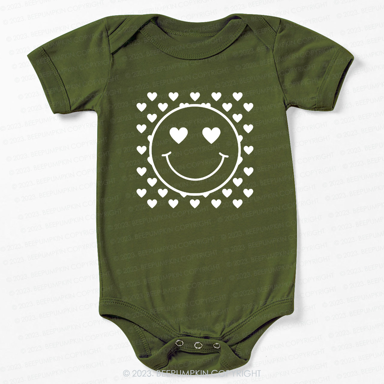 Love Smile Face Valentines Day Bodysuit For Baby