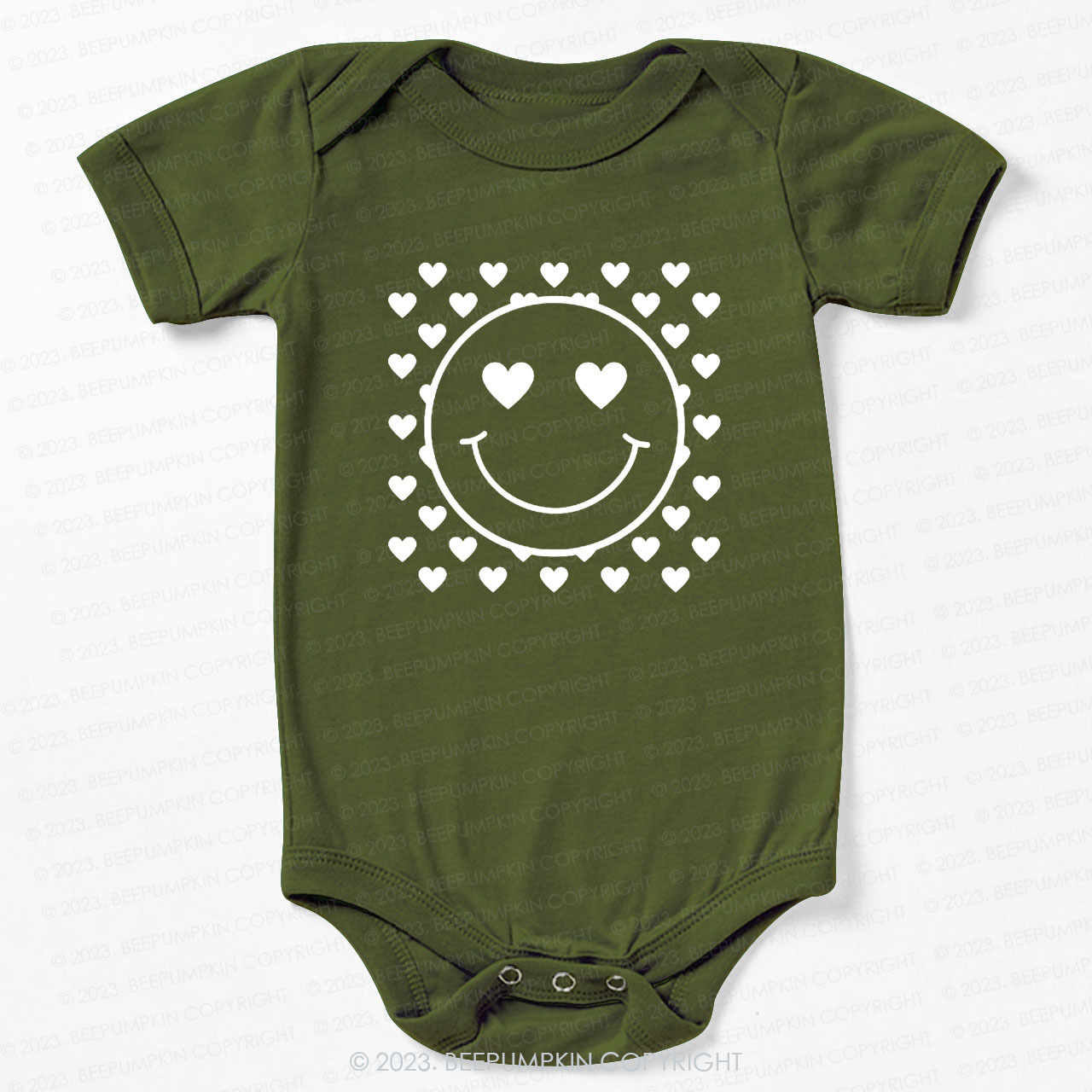 Love Smile Face Valentines Day Bodysuit For Baby