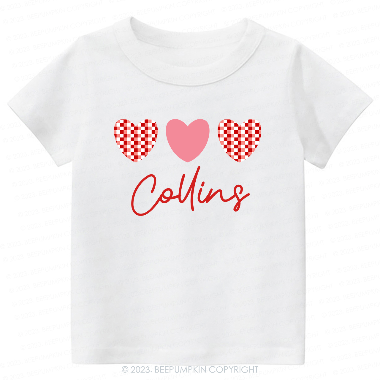 Plaid Heart Valentine's Day Kids Tees