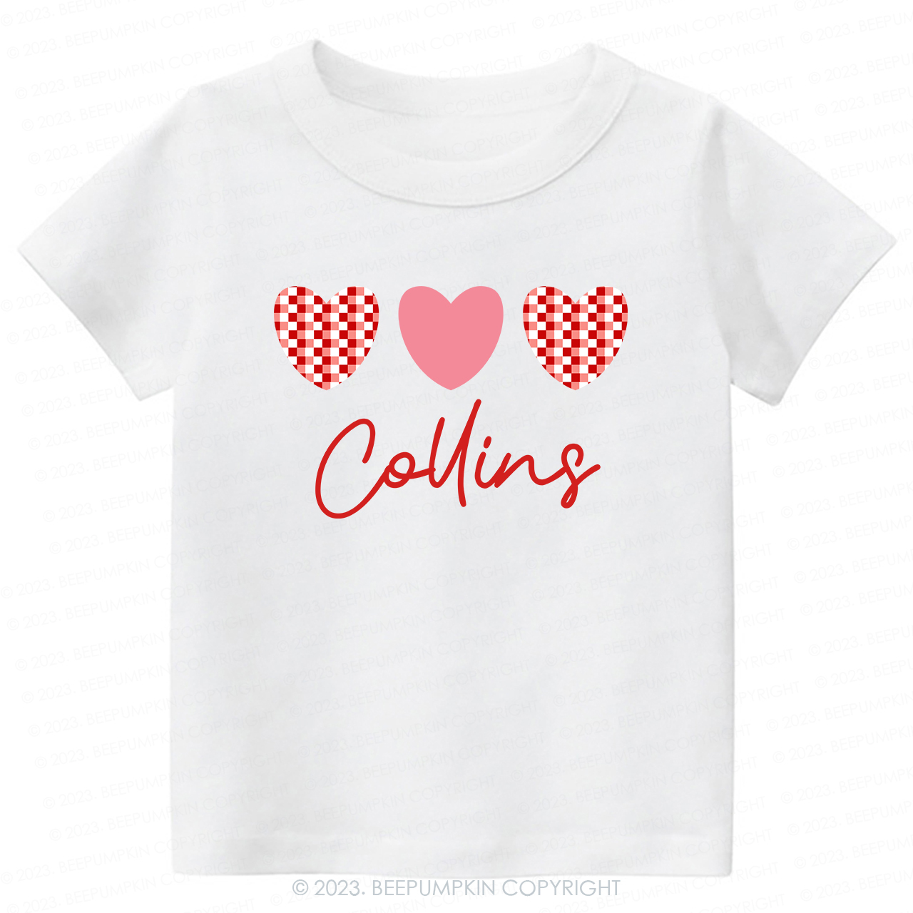 Plaid Heart Valentine's Day Kids Tees