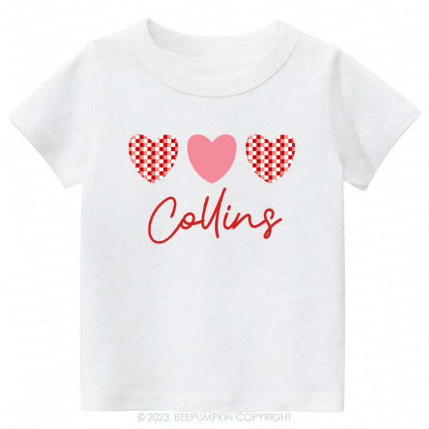 Plaid Heart Valentine's Day Kids Tees